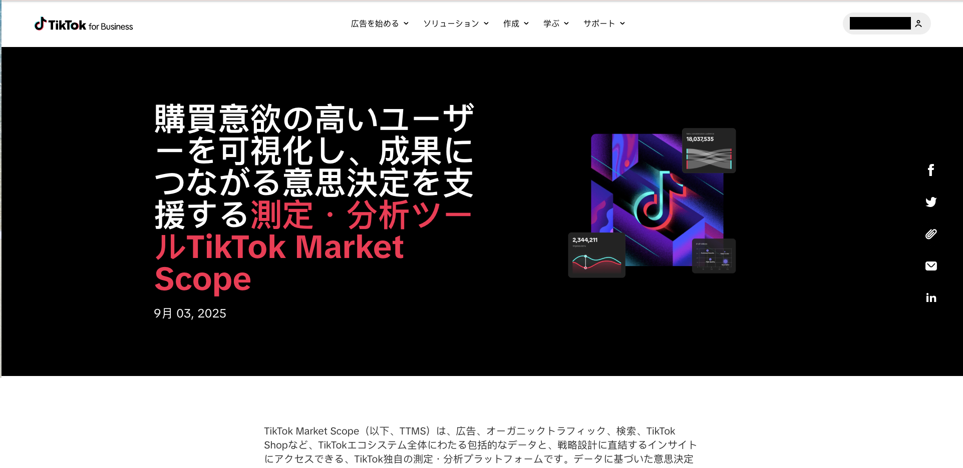 TikTok Market Scopeの紹介画面